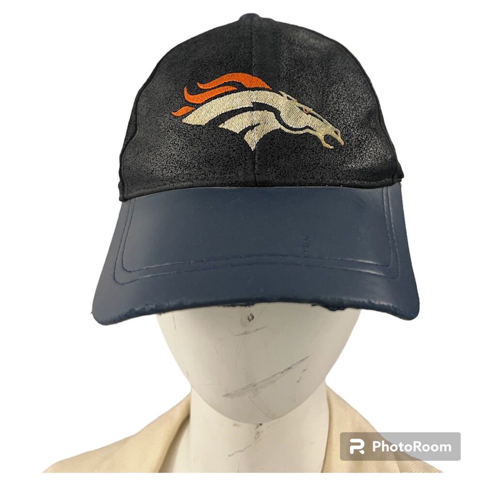 Denver Broncos Hat NFL Snapback Baseball Drew Pearson Blue Leather Vintage